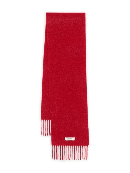 Шерстяной шарф с бахромой от Жакмюса Ле Карро red