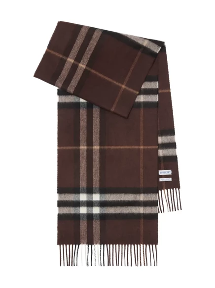 Шарф Burberry из кашемира в клетку, коричневый