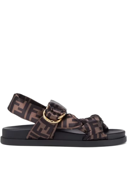 Женские сандалии Fendi Feel FF, коричневые