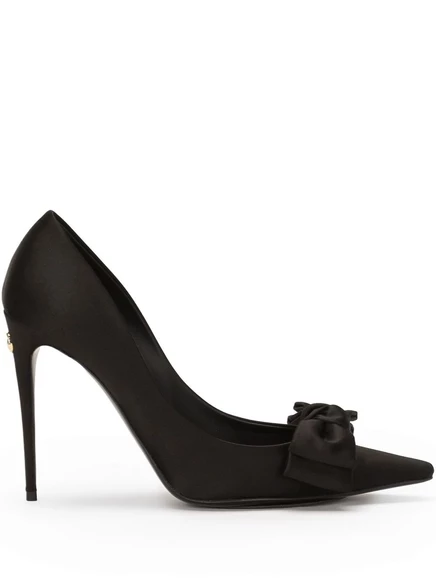 Туфли-лодочки Dolce & Gabbana с бантиком длиной 105 мм black