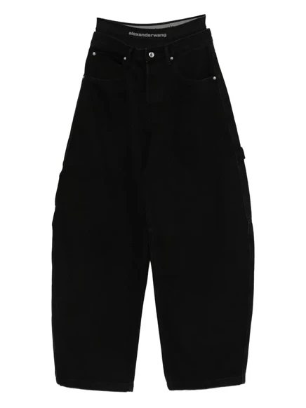 Женские широкие джинсы Alexander Wang, 5‑карманные, черные