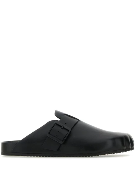 Мужские шлепанцы Balenciaga Sunday кожаные, черные