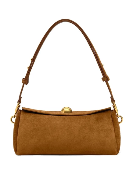Замшевая сумка AMI Paris Carrousel brown