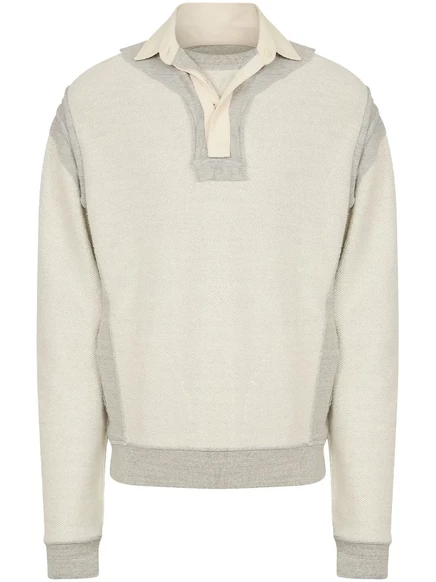 Рубашка поло Maison Margiela с текстурированной отделкой neutrals