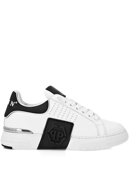 Унисекс кроссовки Philipp Plein панельные, бело-черные