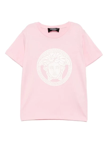 Детская футболка Versace Kids Medusa, розовая