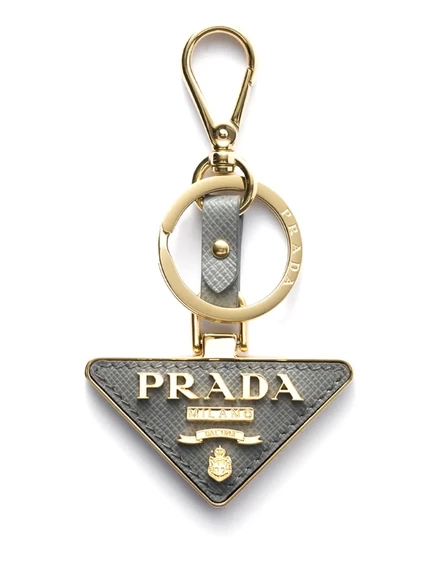 Женский брелок Prada с треугольным логотипом, золотистый