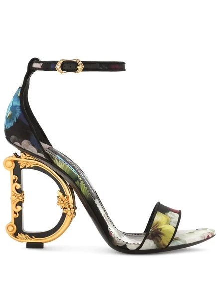 Босоножки Dolce & Gabbana, каблук 105 мм, черные