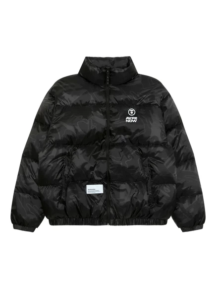 Мужской пуховик AAPE BY A BATHING APE с логотипом, черный