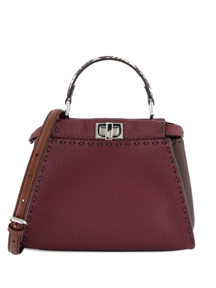 Женская сумка-тоут Fendi Peekaboo кожаная с ручкой, красная