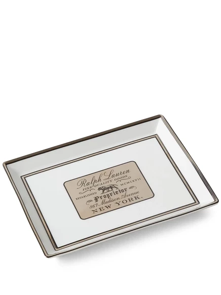 Поднос Ralph Lauren Home Wincott фарфоровый, бело-бежевый