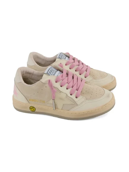 Детские замшевые кроссовки Golden Goose Kids, кремовые