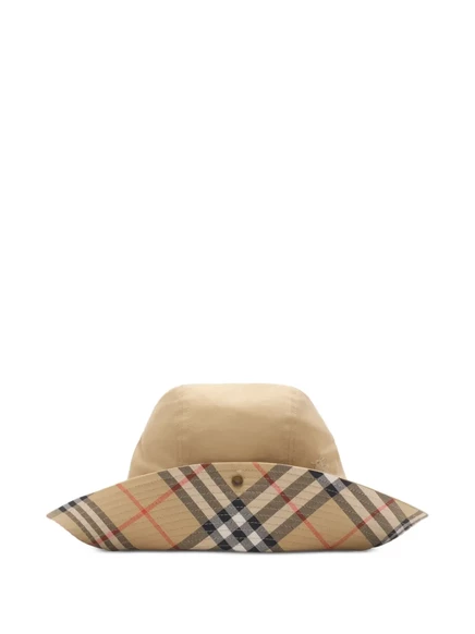 Унисекс шляпа Burberry из кабардина в клетку, светло-бежевая