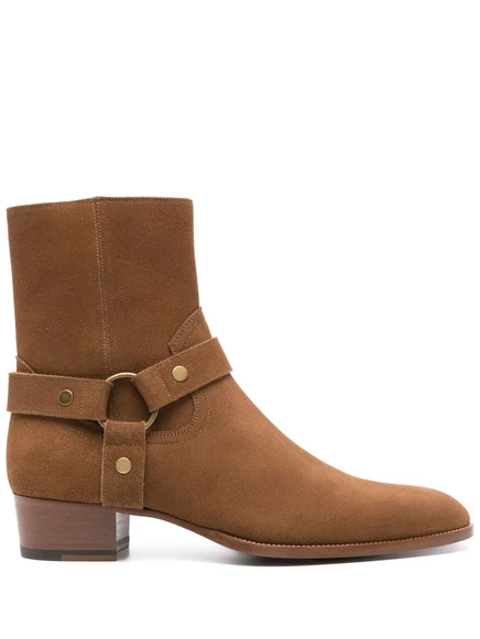 Замшевые сапоги Saint Laurent Wyatt brown