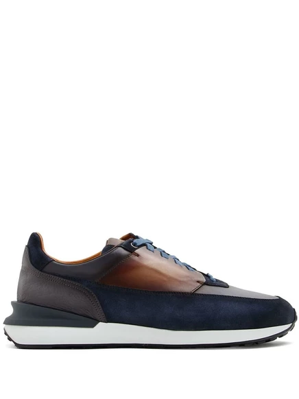 Кроссовки с низким верхом, отделанные панелями Magnanni blue