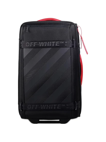 Мужской чемодан off-white diagonal stripe, черный