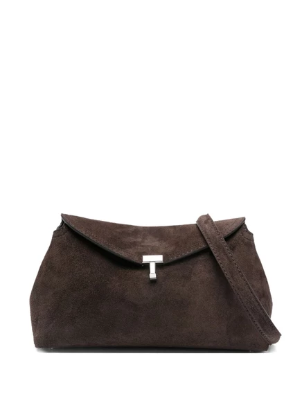 Женский клатч Toteme T-lock из замши, коричневый
