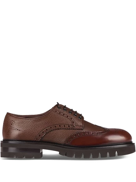 Мужские броги Ferragamo из кожи, коричневые
