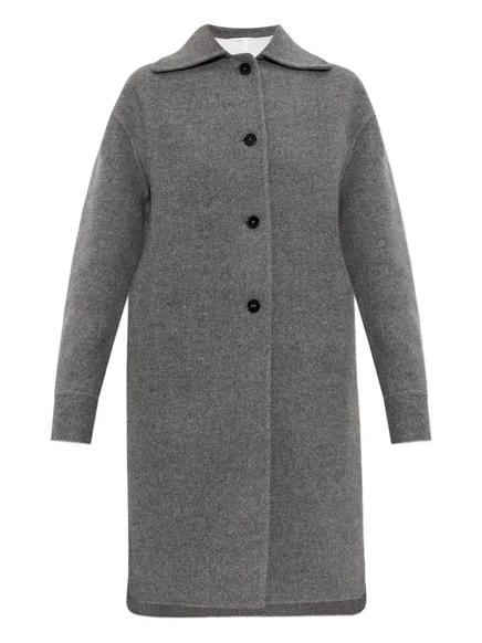 Женское шерстяное однобортное пальто Jil Sander, серое