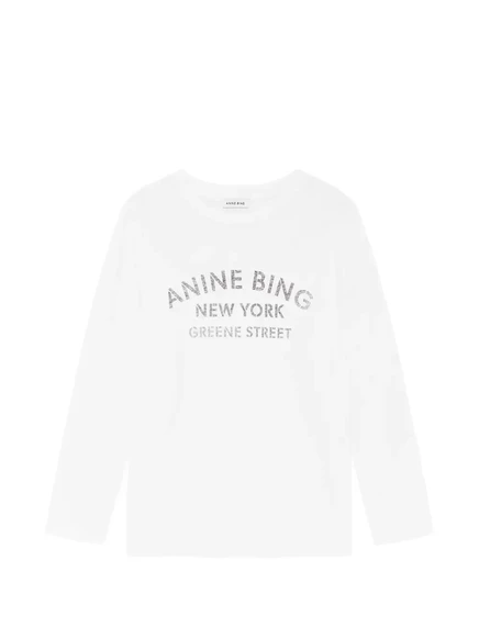 Женский лонгслив ANINE BING с принтом, белый
