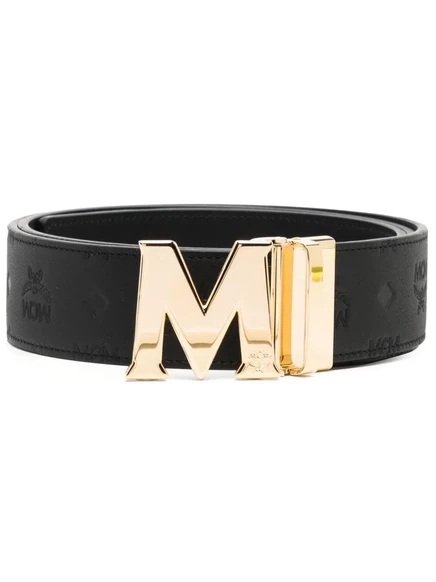 Унисекс ремень MCM Claus M двусторонний кожаный, черный