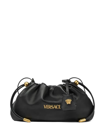 Женский клатч Versace Tag с затяжкой, черный