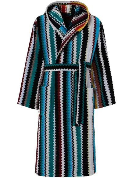 Халат Missoni Home хлопковый с зигзаг-принтом, голубой