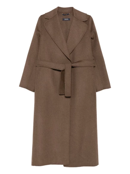Женское пальто S. Max Mara на запах, коричневое