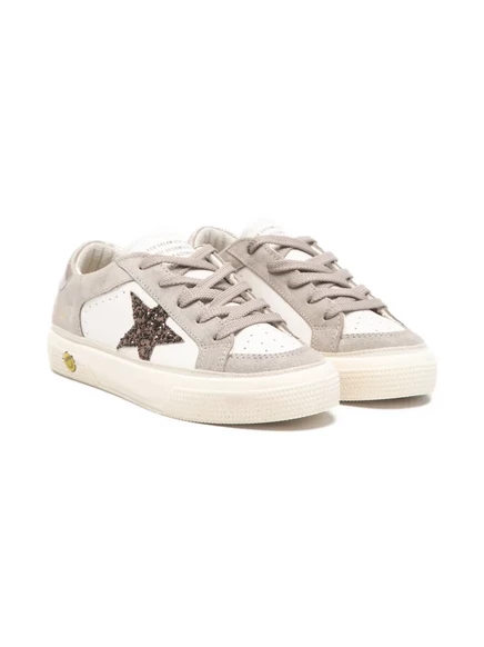 Детские кроссовки GOLDEN GOOSE KIDS May замшевые, белые