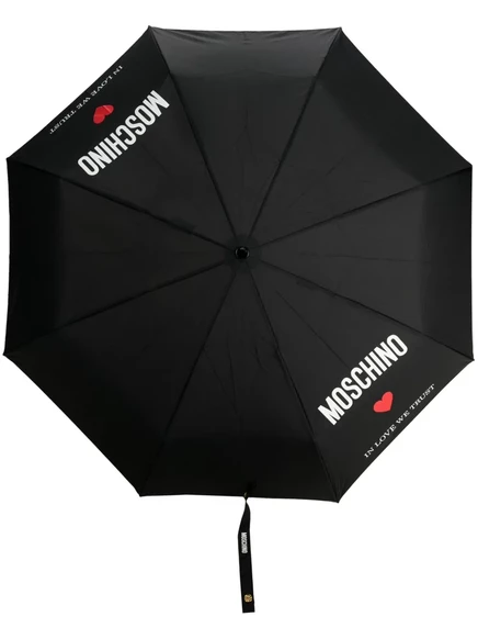 Зонт складной moschino in love we trust, черный