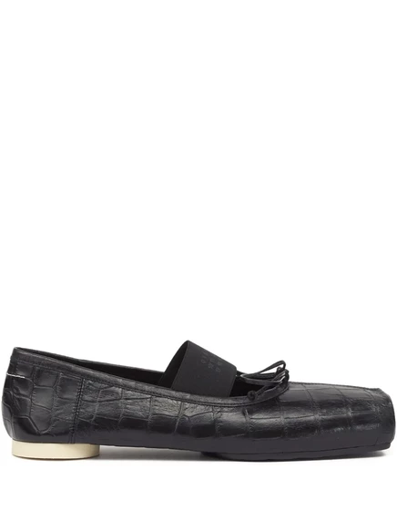 Балетки MM6 Maison Margiela с тиснением под крокодиловую кожу  black