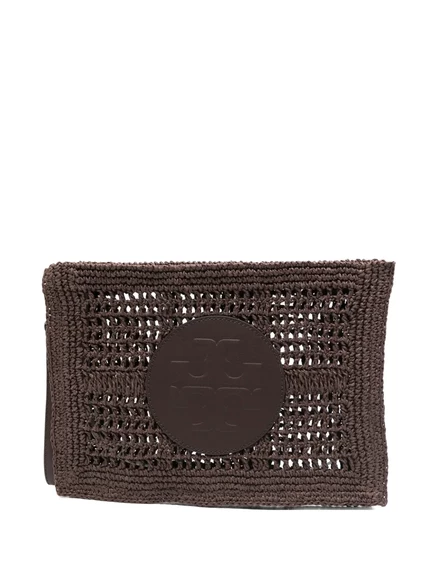 Женский клатч Tory Burch с логотипом, коричневый