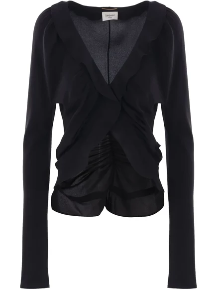 Блузка из крепдешина Saint Laurent  black