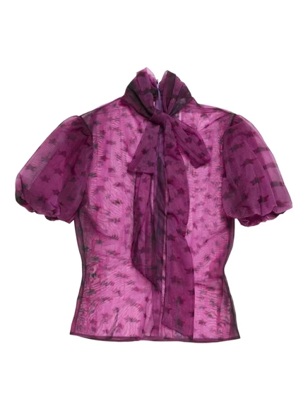 Топ с пышными рукавами и принтом в виде звезд от Acne Studios purple