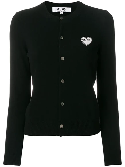 Женский кардиган COMME des GARONS PLAY с сердцем, черный