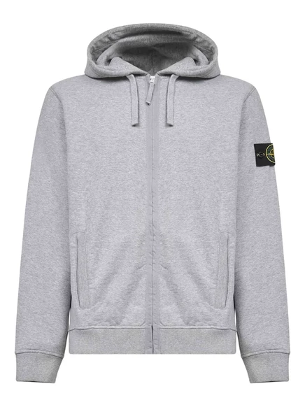 Толстовка с капюшоном на молнии Stone Island grey