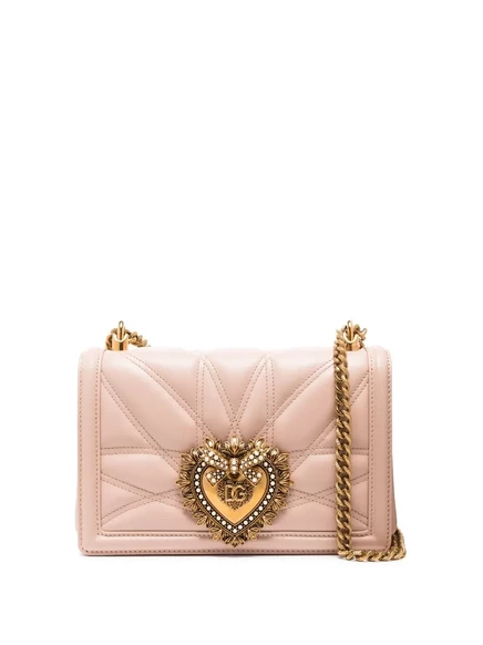 Стеганая сумка через плечо Dolce & Gabbana medium Devotion pink