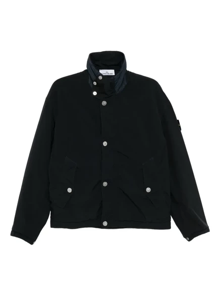 Мужская куртка-рубашка Stone Island с логотипом, синяя
