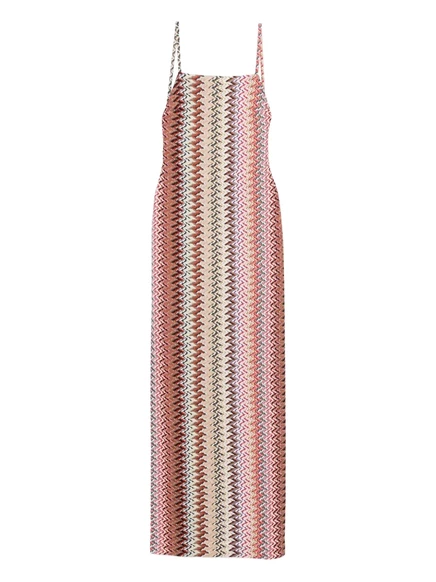 Женское макси-платье Missoni с открытой спиной, темно-красное