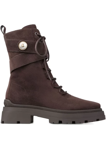 Армейские ботинки Jimmy Choo 45 мм Noemi на шнуровке brown