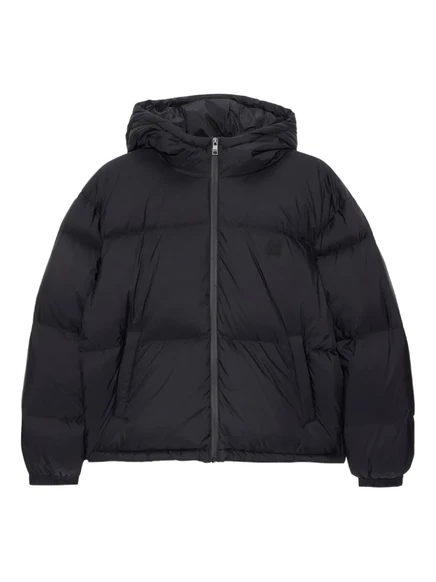 Женский пуховик MSGM с капюшоном, черный