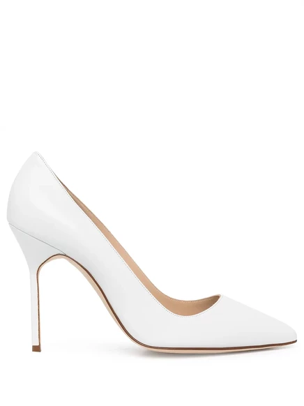 Туфли-лодочки с острым носком Manolo Blahnik 105 мм white