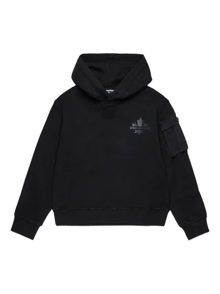 Худи для мальчиков DSQUARED2 Kids с логотипом, черное