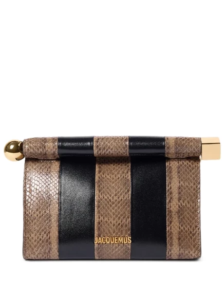 Женский клатч Jacquemus Le Sac Rond Carré, коричневый