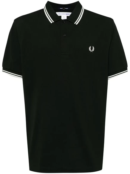 Мужское поло Comme des Garçons Shirt с вышивкой, зеленое