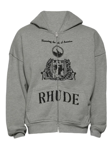 Мужская толстовка Rhude Youth Of America на молнии, серая