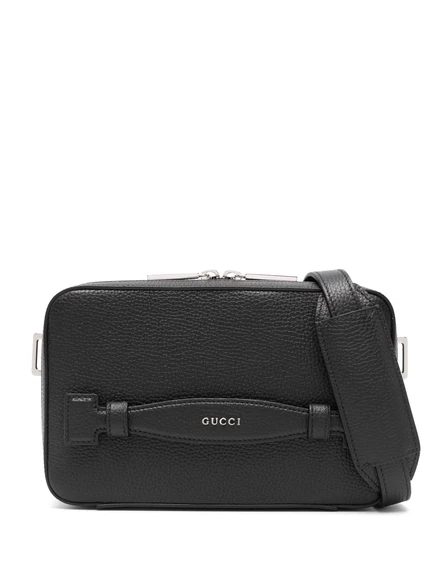 Мужская сумка-мессенджер Gucci из телячьей кожи, черная