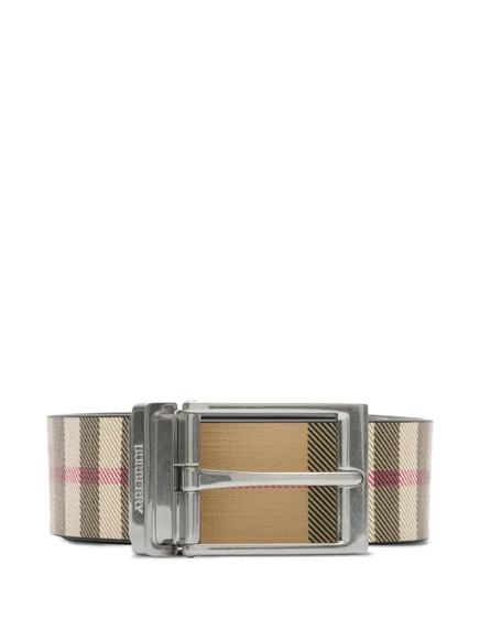 Мужской ремень Burberry с двусторонней клеткой, нейтральных оттенков