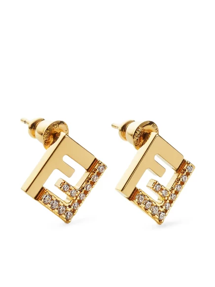 Женские серьги Fendi Forever с кристаллами, золотистые
