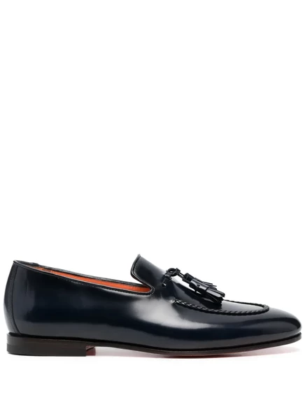 Мужские лоферы Santoni с кисточками, синие